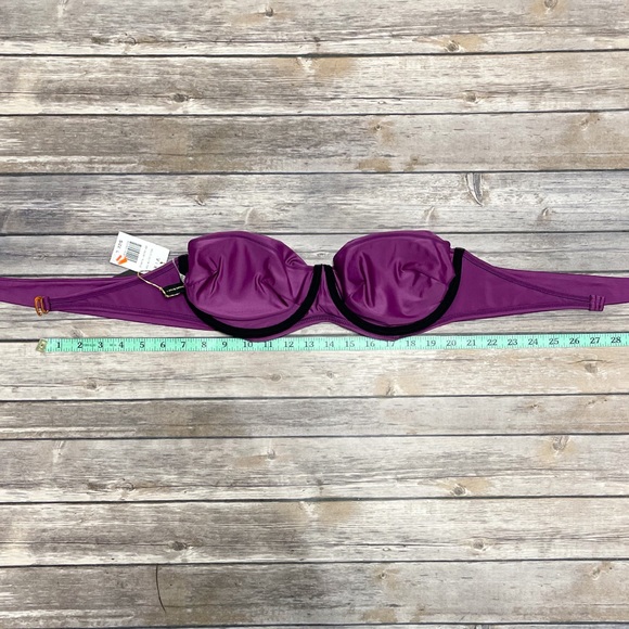 Paula Hermanny Vix Purple Solid Lolita Bandeau Bikini Top NWT Large Underwire - Picture 8 of 12